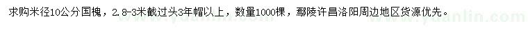 求購米徑10公分國槐
