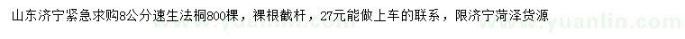 求購8公分速生法桐
