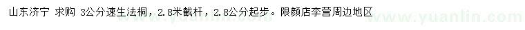 求購(gòu)3公分速生法桐