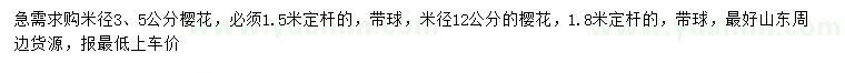 求購米徑3、5、12公分櫻花