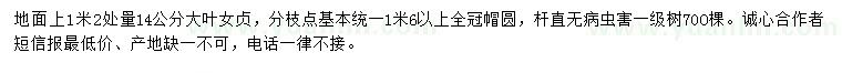求購胸徑14公分大葉女貞 