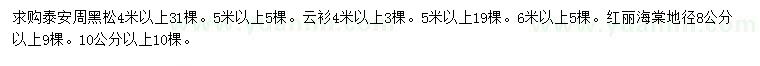 求購(gòu)黑松、云杉、紅麗海棠