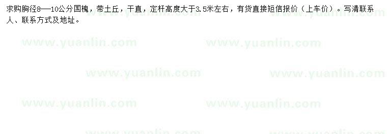 求購(gòu)胸徑8-10公分國(guó)槐