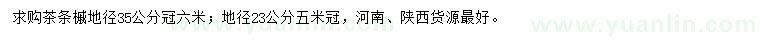 求購地徑23、35公分茶條槭