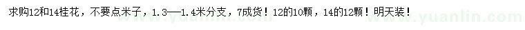 求購(gòu)12、14公分桂花