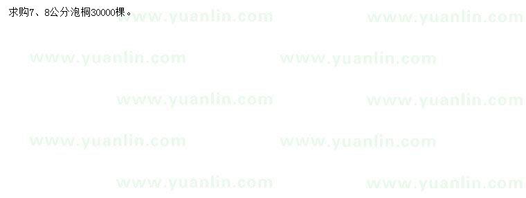 求購7、8公分泡桐