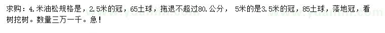 求購4、5米油松