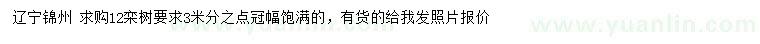 求購12公分欒樹