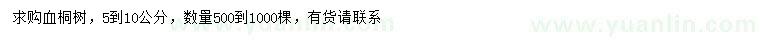 求購5-10公分血桐樹