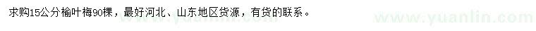 求購(gòu)15公分榆葉梅