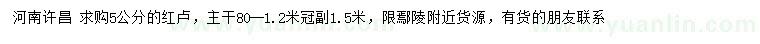 求購5公分紅盧