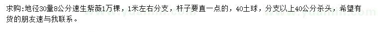 求購地徑30量8公分速生紫薇