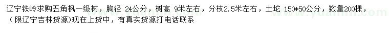求購胸徑 24公分五角楓