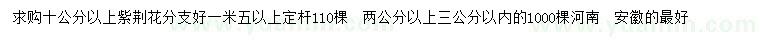 求購2-3、10公分以上紫荊花