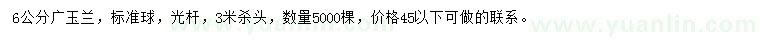 求購(gòu)6公分廣玉蘭