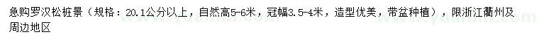 求購(gòu)20.1公分以上羅漢松樁景