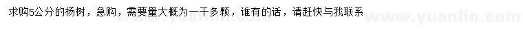 求購5公分楊樹(shù)