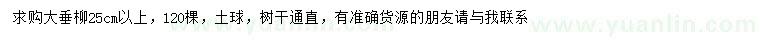 求購25公分以上垂柳