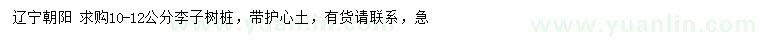 求購(gòu)10-12公分李子樹(shù)樁