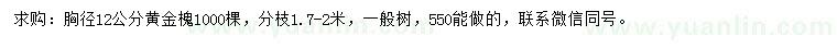 求購12公分黃金槐