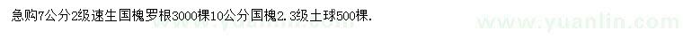 求購7公分速生國槐、10公分國槐