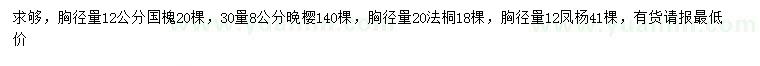 求購國槐、晚櫻、法桐等