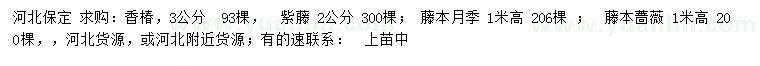 求購香椿、紫藤、藤本月季等