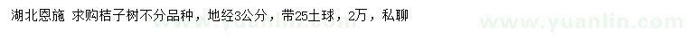 求購地徑3公分桔子樹