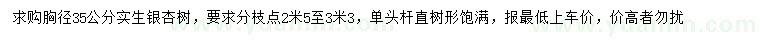 求購胸徑35公分銀杏樹