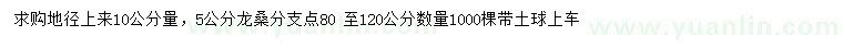 求購(gòu)地徑10公分量5公分龍桑