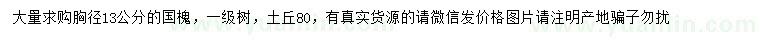 求購胸徑13公分國槐
