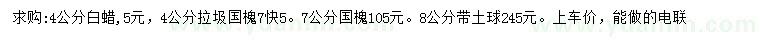 求購(gòu)白蠟、垃圾國(guó)槐、國(guó)槐