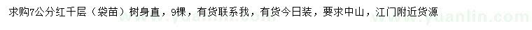 求購7公分紅千層