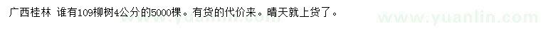 求購4公分109柳樹的5000棵