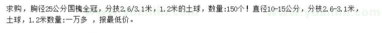 求購胸徑25公分國槐