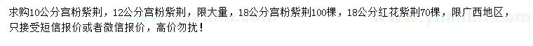 求購(gòu)10、12、18公分宮粉紫荊、18公分紅花紫荊