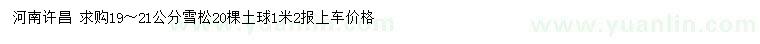 求購19-21公分雪松