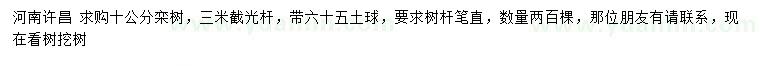 求購(gòu)10公分欒樹(shù)