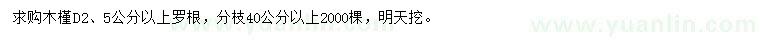 求購地徑2、5公分以上木槿