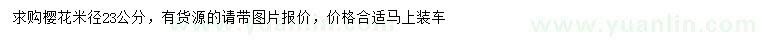 求購米徑23公分櫻花