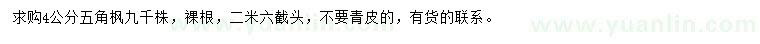 求購4公分五角楓