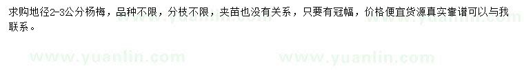 求購地徑2-3公分楊梅