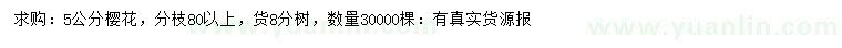 求購5公分櫻花
