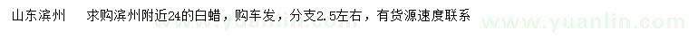 求購(gòu)24公分白蠟