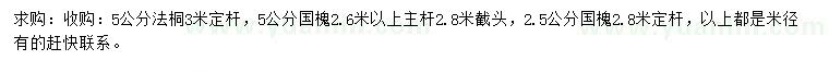 求購5公分法桐、2.5、5公分國槐