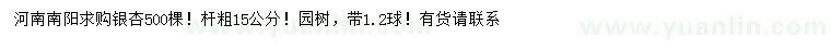 求購桿粗15公分銀杏