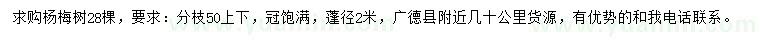 求購(gòu)楊梅樹