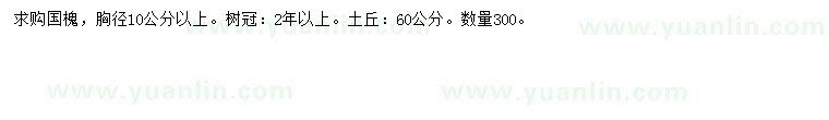 求購胸徑10公分以上國槐