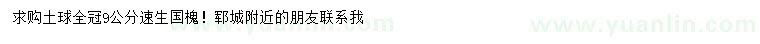求購9公分速生國槐