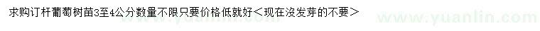 求購3-4公分葡萄樹